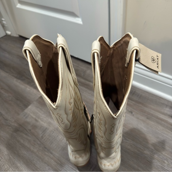 Ariat Casanova Tall Blanco White Leather Cowboy Western Heeled Boots - Picture 9 of 12